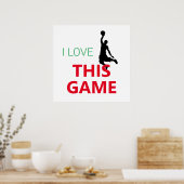 Poster J'Aime Le Jeu De Basketball (Cuisine)