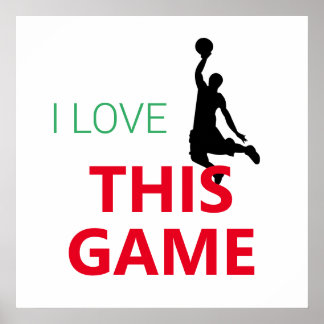 Poster J'Aime Le Jeu De Basketball