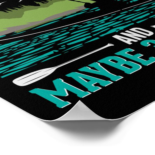 Poster J'Aime Le Kayak Plus Que Les Gens (Coin)