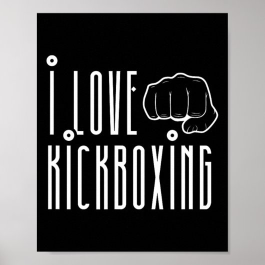 Poster J'aime le kickboxing Kickbox Kick Boxing Kickboxer (Devant)
