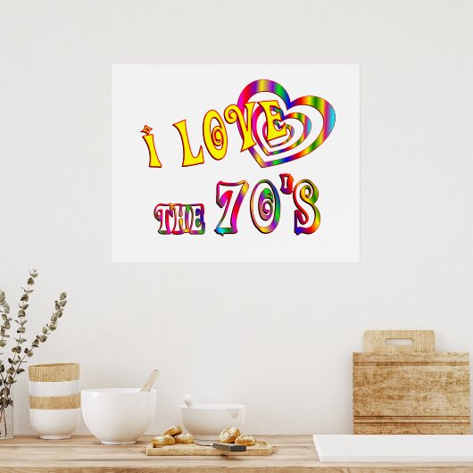 Poster J'aime le les années 70 (Cuisine)