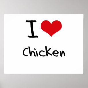 Poster J'aime le poulet