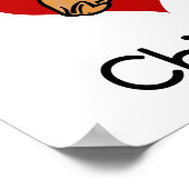 Poster J'aime le poulet au coeur (Coin)