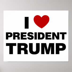 Poster J'aime le président Trump Heart