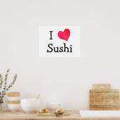 Poster J'Aime Le Sushi (Cuisine)