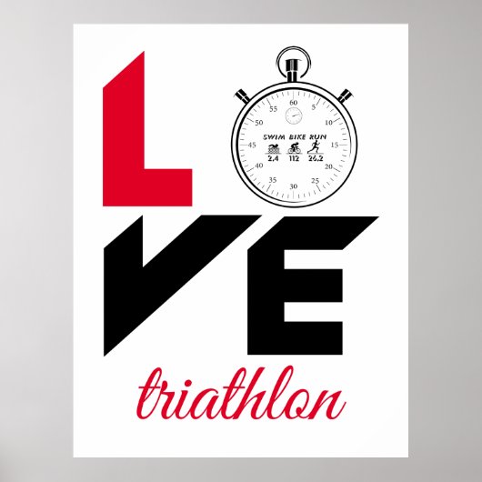 Poster J'aime le triathlon (Devant)