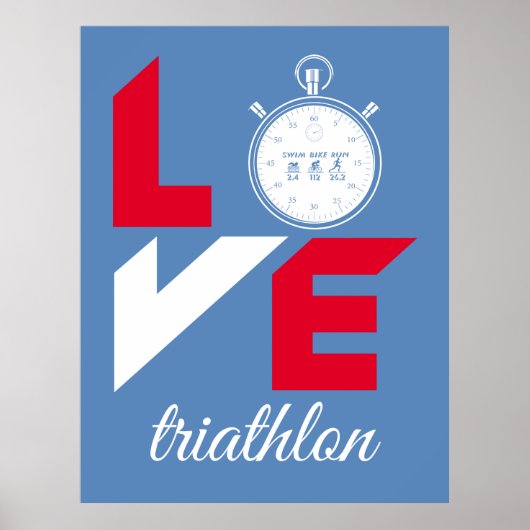 Poster J'aime le triathlon (Devant)