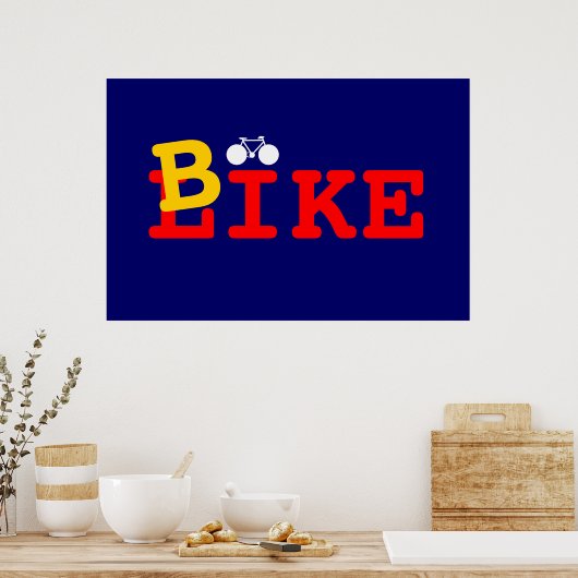Poster J'aime le vélo (Cuisine)