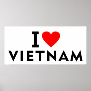Poster J'aime le Vietnam pays comme voyage de coeur touri