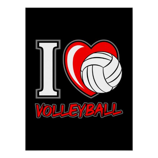 Poster J'aime le volley-ball - slogans et citations de vo (Devant)