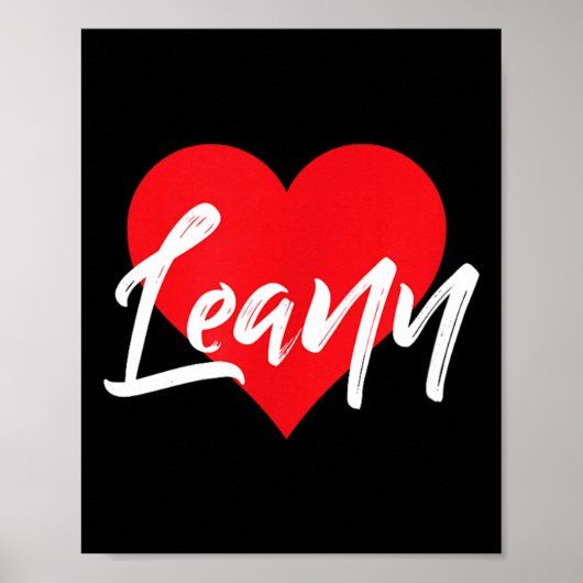 Poster J'aime Leann Prénom (Devant)