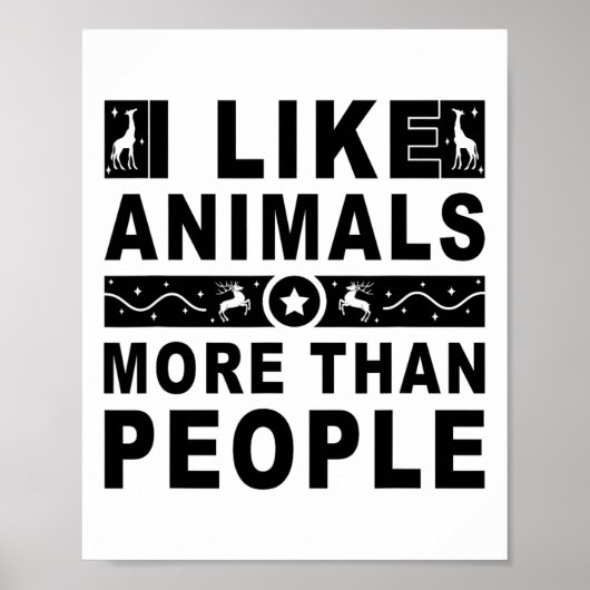 Poster J'Aime Les Animaux Plus Que Les Gens 4 (Devant)