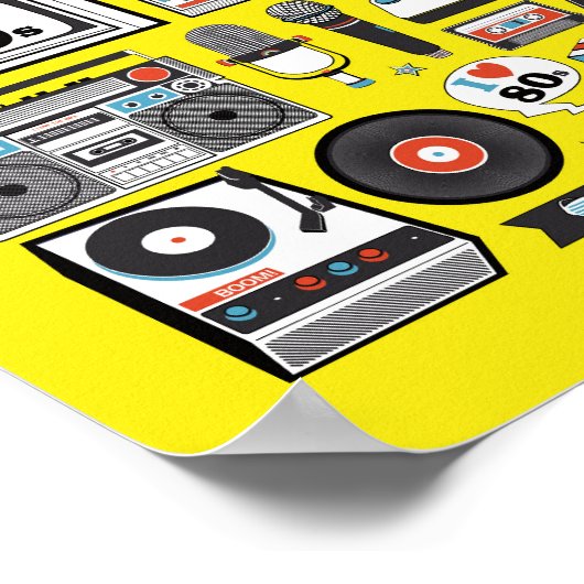 Poster J'aime les années 80 (Coin)