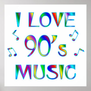 Poster J'aime les années 90