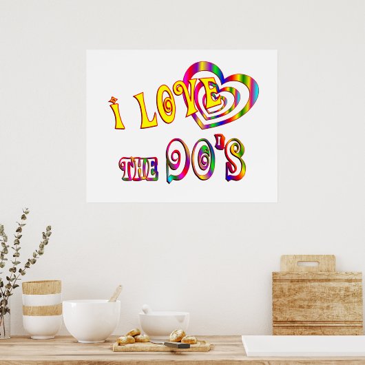 Poster J'aime les années 90 (Cuisine)