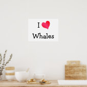 Poster J'aime les baleines (Cuisine)