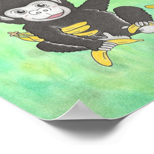 Poster "J'aime les bananes" (Coin)