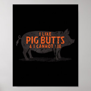 Poster J'Aime Les Boutons De Cochon & Je Ne Peux Pas