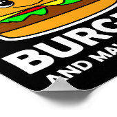 Poster J'Aime Les Burgers Et Peut-Être 3 Personnes (Coin)