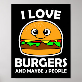 Poster J'Aime Les Burgers Et Peut-Être 3 Personnes
