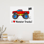 Poster J'Aime Les Camions Monster ! (Cuisine)