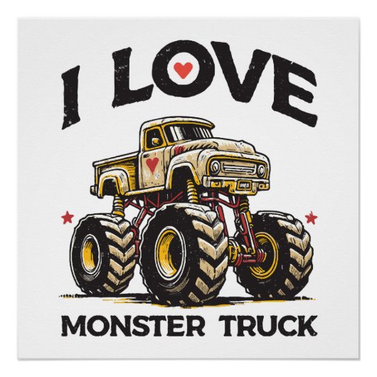 Poster J'aime les camions monstres (Devant)