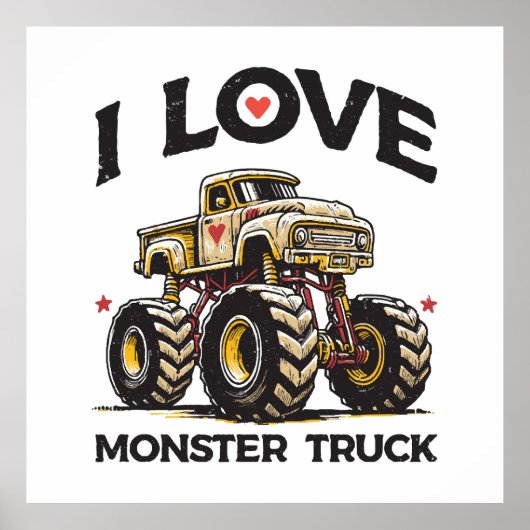 Poster J'aime les camions monstres (Devant)