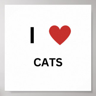 Poster J'aime les chats
