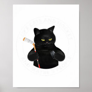 Poster J'Aime Les Chats Et Le Hockey Et Peut-être 3 Perso