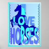 Poster J'aime les chevaux (Devant)