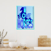 Poster J'aime les chevaux (Cuisine)