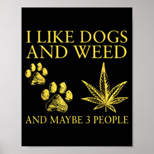 Poster J'aime les chiens et l'humour de peut-être 3 perso
