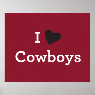 Poster J'aime les cowboys
