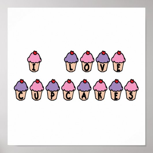 Poster J'Aime Les Cupcakes (Devant)