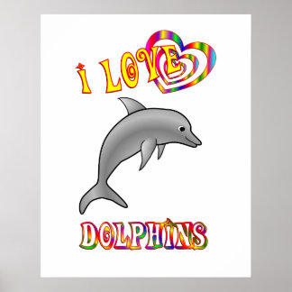 Poster J'aime les dauphins