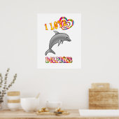 Poster J'aime les dauphins (Cuisine)