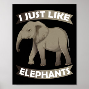 Poster J'Aime Les Éléphants Zoo Cirque Elephant Conserva