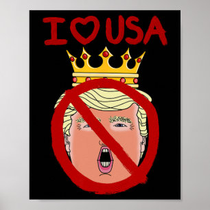 Poster J'aime les États-Unis Anti Trump 2024