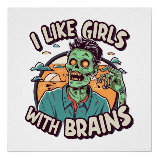 Poster J'aime les filles avec un cerveau (Devant)