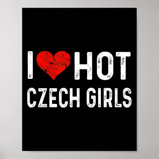 Poster J'aime les filles tchèques chaudes République tchè (Devant)