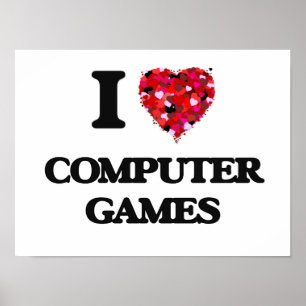Poster J'aime les jeux informatiques