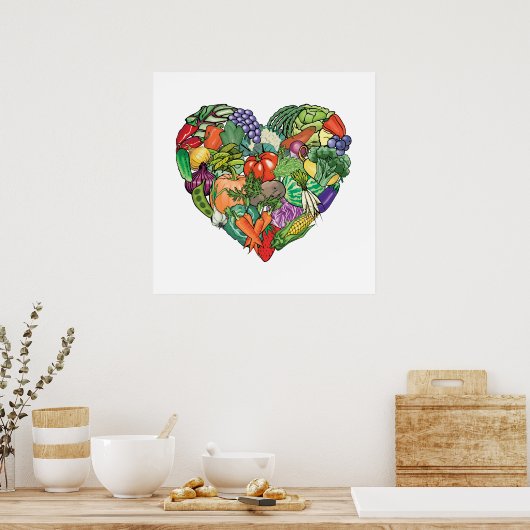 Poster J'aime les Légumes (Cuisine)