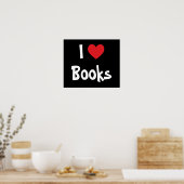 Poster J'aime les livres (Cuisine)