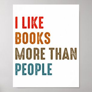 Poster J'aime les livres plus que les gens drôles amateur