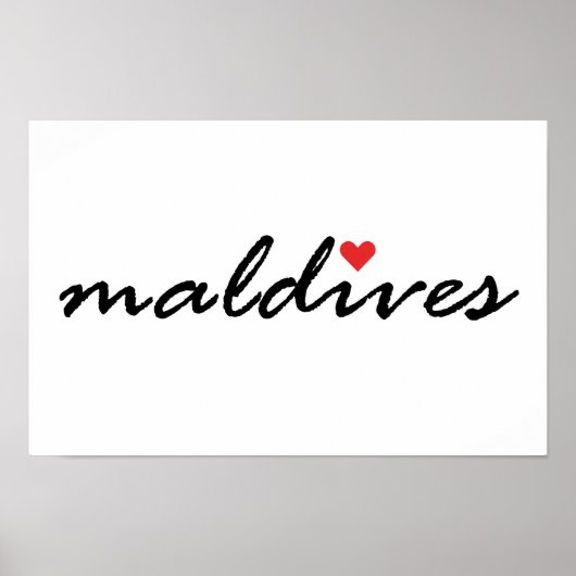 Poster J'aime les Maldives (Devant)