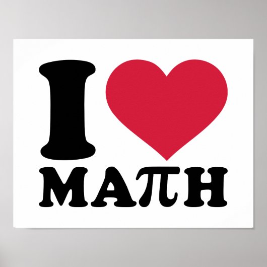 Poster J'aime les mathématiques Pi (Devant)