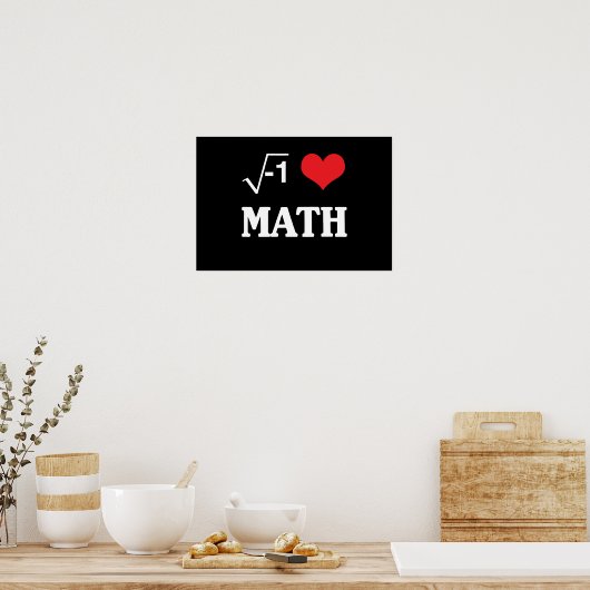 Poster J'aime les maths (Cuisine)