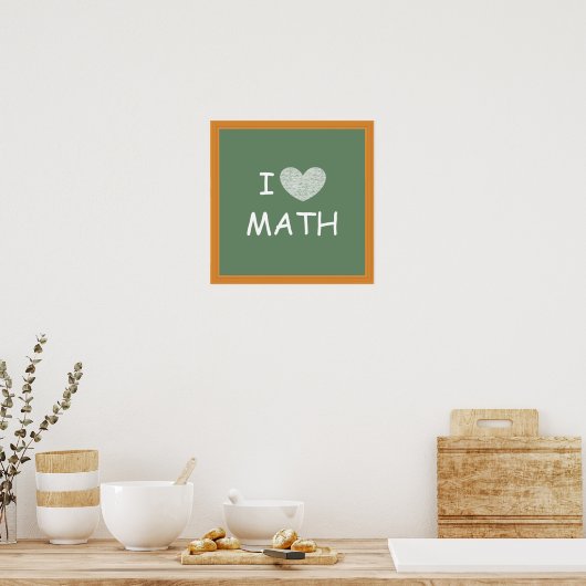 Poster J'aime les maths (Cuisine)