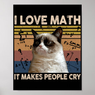 Poster J'Aime Les Maths Ça Fait Pleurer Les Gens Amoureux