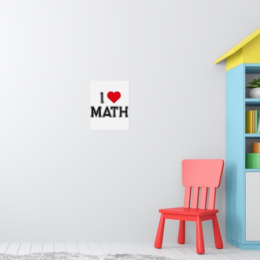 Poster J'aime les maths vintage rétro maths (Pépinière 1)